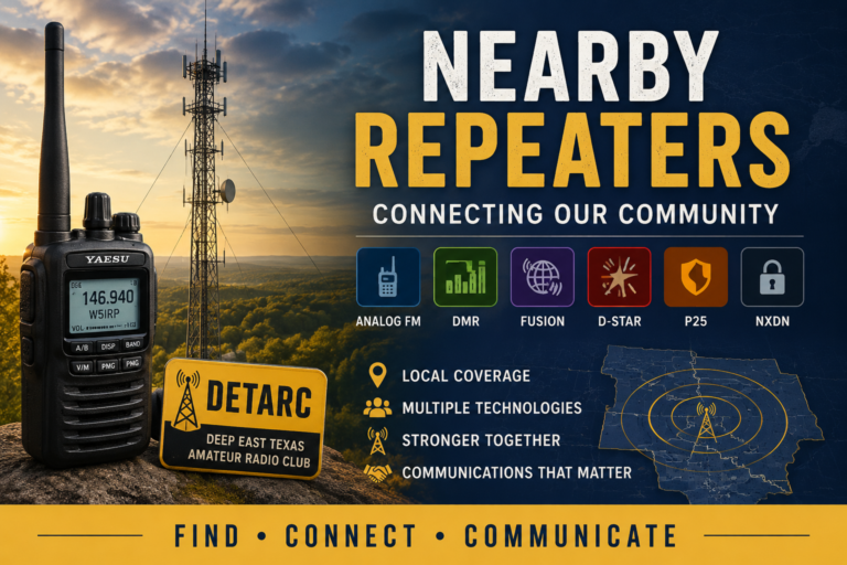 Repeaters Within 150 Mile Radius of Lufkin